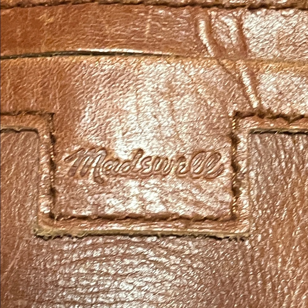 Madewell Medium Transport English Saddle Brown Leather Tote Bag Purse - Picture 7 of 13
